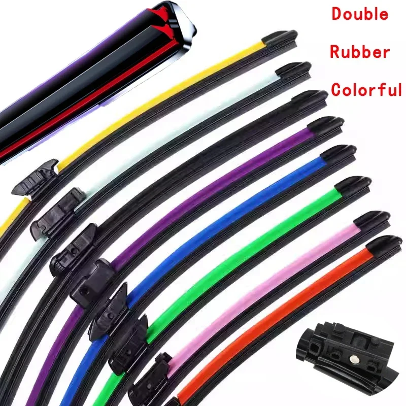 Colorful MBTL1.1 Car Windshield Wiper blades Universal Soft Double layer Rubber Frameless Bracketless 16