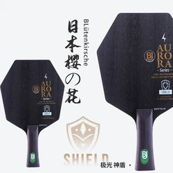 HUIESON Blutenkirsche Table Tennis Blade Carbon Fiber 7-Ply Ping Pong Paddle Racket with Larger Hitting Area Fast Attack Arc