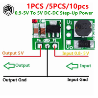1PCS /5PCS  0.9-5V To 5V /3.3V DC-DC Step-Up Power Module Voltage Boost Converter Board 1.5V 1.8V 2.5V 3V 3.7V 4.2V To 5V /3.3V