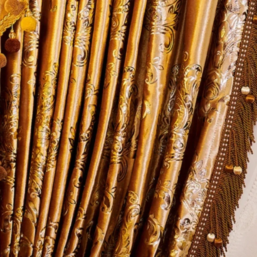 

New European Luxury Velvet Blackout Curtains for Living Dining Room Bedroom French Embroidered Tulle Custom Size Drapes