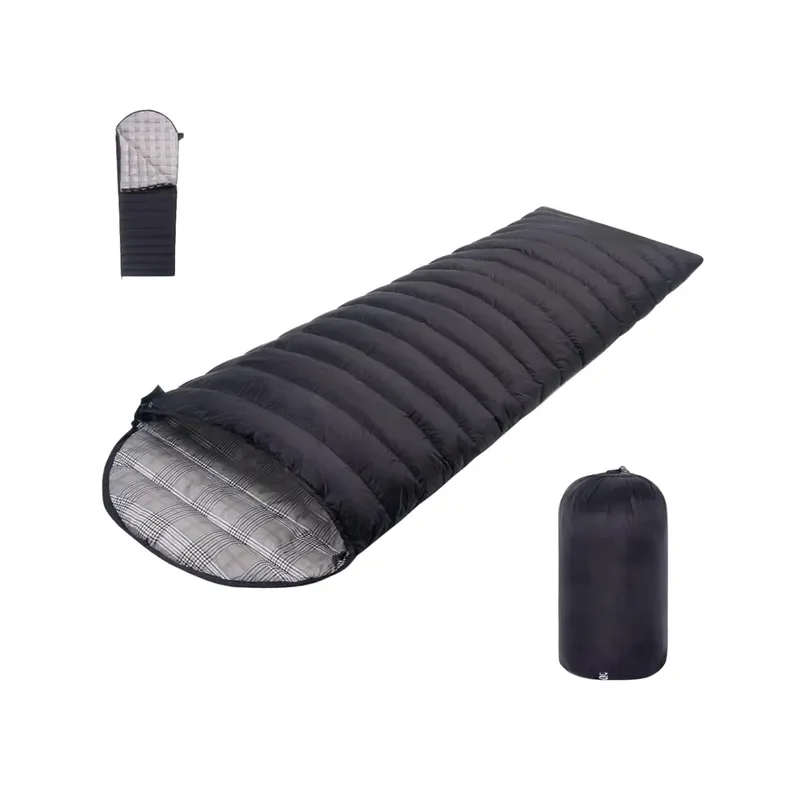 Black Adult Soft Portable Inflatable 210T Waterproof Sleeping Bag Thicken Cold-Proof Outdoor Camping Outing Strong Park