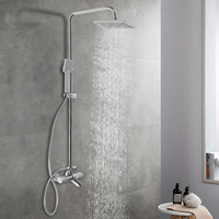 Shower System with Thermostat 304 Stainless Steel Rain Shower Mixer Set Bathtub Mixer Bathroom Accessories