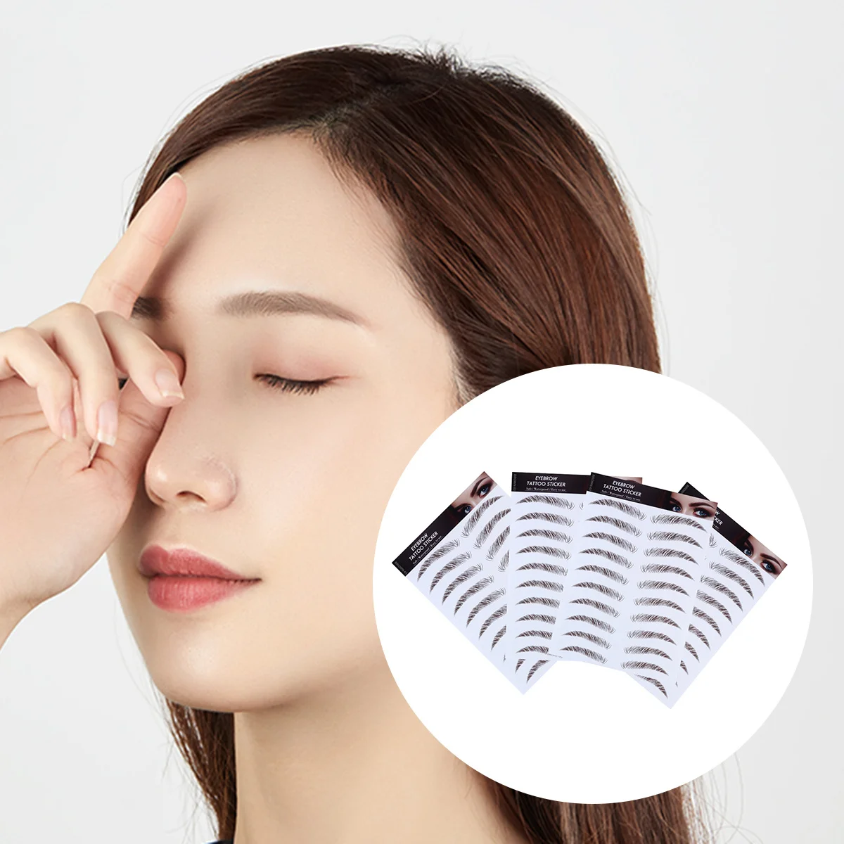 

4Pcs Artificial Eyebrow Stickers 6d Hair-Like Eyebrows for Women Universal Fit Any Face Shape Eyebrow Stickers