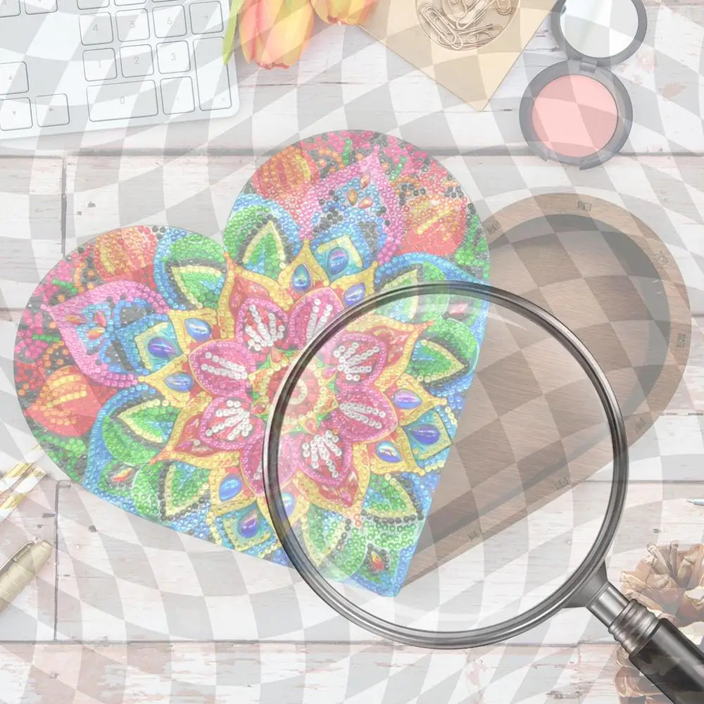 

Wood Diamond Painting Jewelry Organizer Butterfly Crystal Rhinestone Diamond Art Jewelry Case Mandala Heart Rose for Adults
