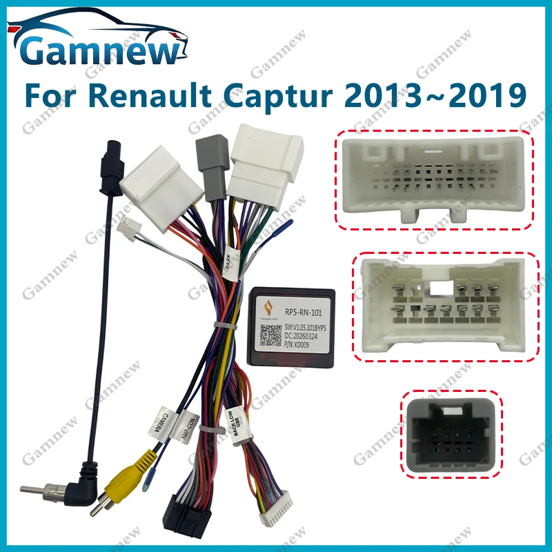 Car Audio  Android 16PIN Power Cable Adapter Canbus Box For Renault Captur Clio 4 Symbol Duster Kwid Logan Sandero