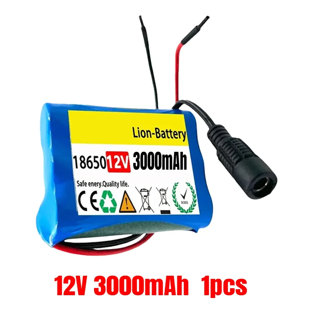 100% New Product 12V 3000mAh 3S1P lithium battery 18650 protection set safety protection power supply