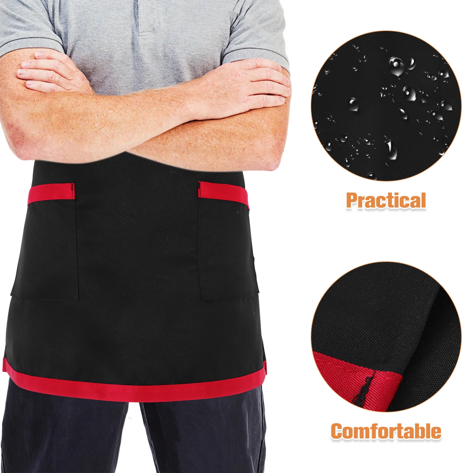 1 шт. фартук для официантки, кухни, водонепроницаемый, для приготовления пищи, бармена, парикмахерского ресторана