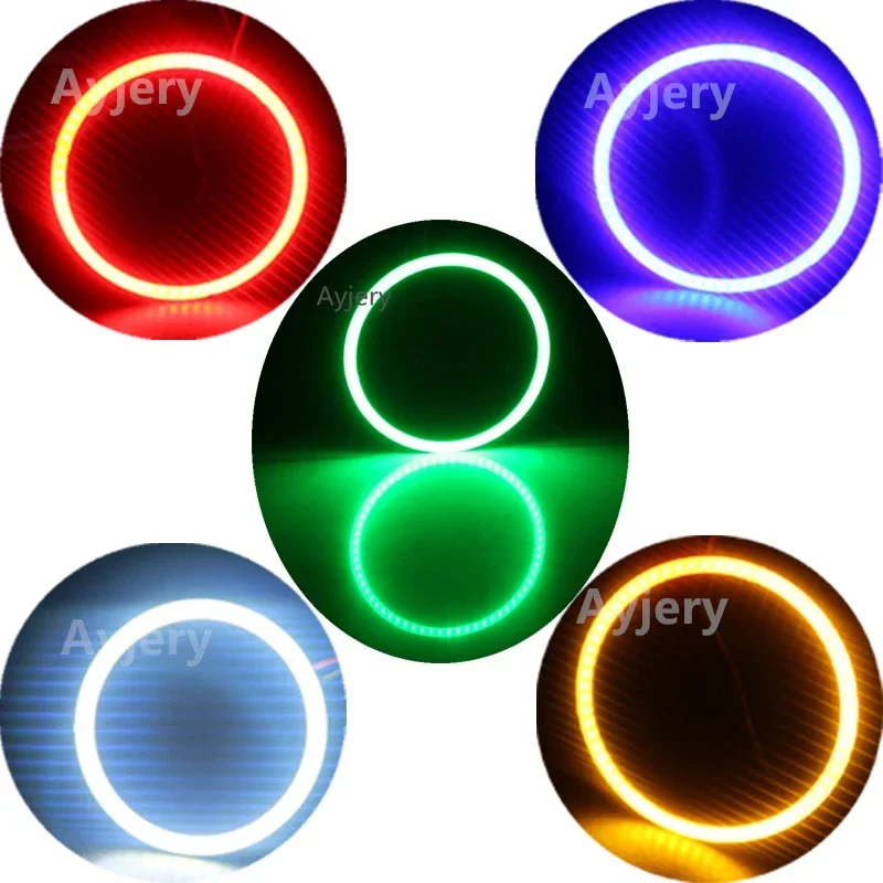 AYJERY 2PCS AC/DC 12V/24V Cob Led Ring 60mm 70mm 80mm 90mm 100mm 110mm 120mm Car Led Fog Light Motorcycle Daytime Running Light