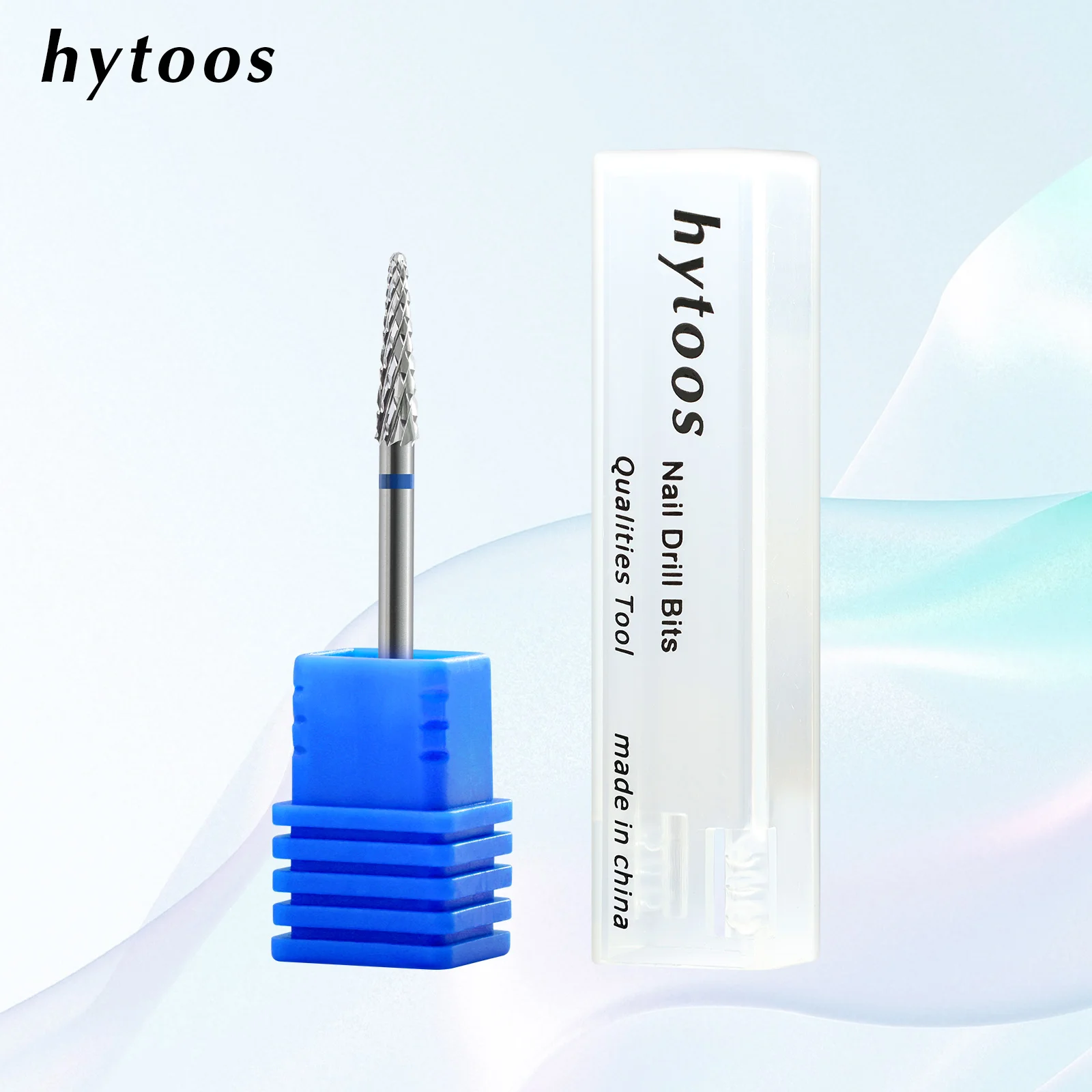 Punte per fresa per unghie a cono HYTOOS, punte coniche in carburo di sicurezza per rimozione gel elettrico, accessori per manicure