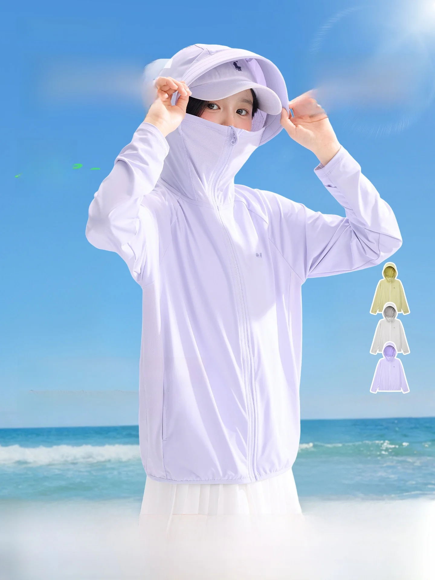 girls'-summer-lightweight-cool-feeling-sun-protection-clothes-children's-original-yarn-long-sleeve-hooded-zippers-outdoor-clo