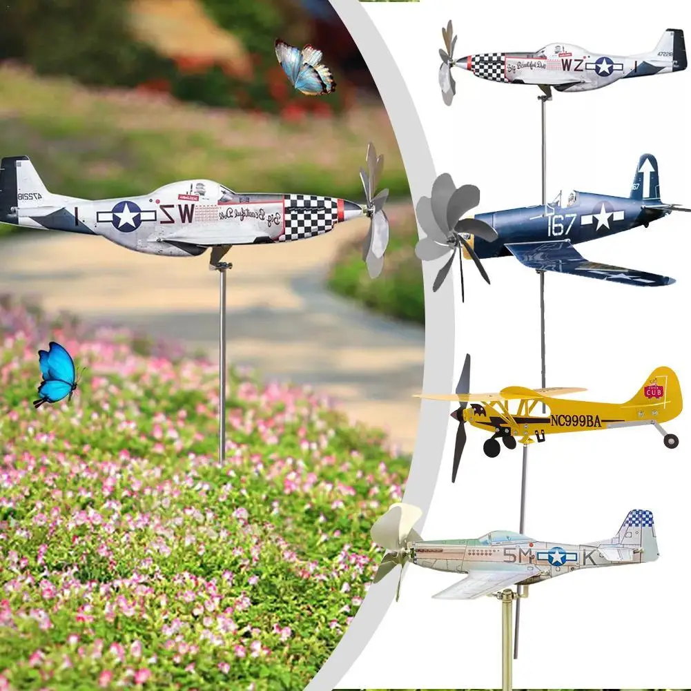 

Aircraft Spinner Simulation Windmill Waterproof Wind Resistant Multifunction Gardening Courtyard Decoration Ornaments