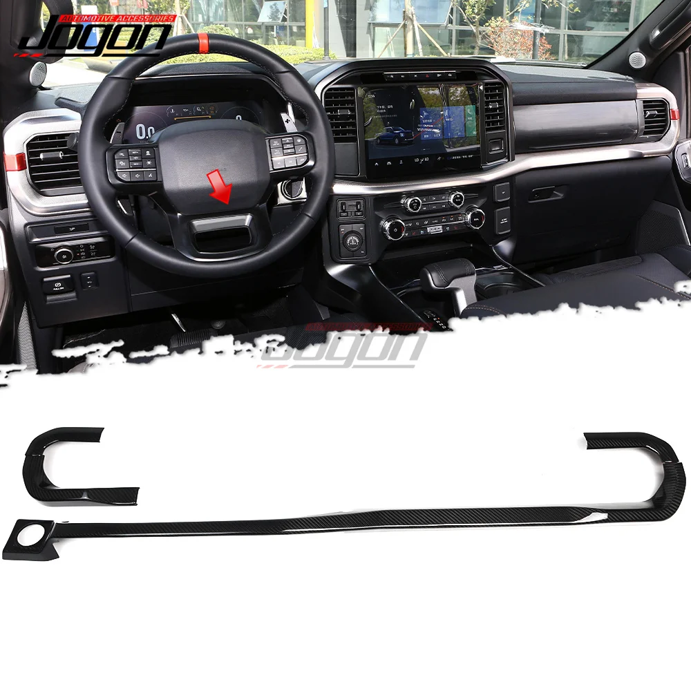 

Для Ford F-150 F150 Raptor Platinum 2021 2022 2023 комплект крышек панели центральной приборной панели автомобиля из сухого углеродного волокна автомобильные аксессуары