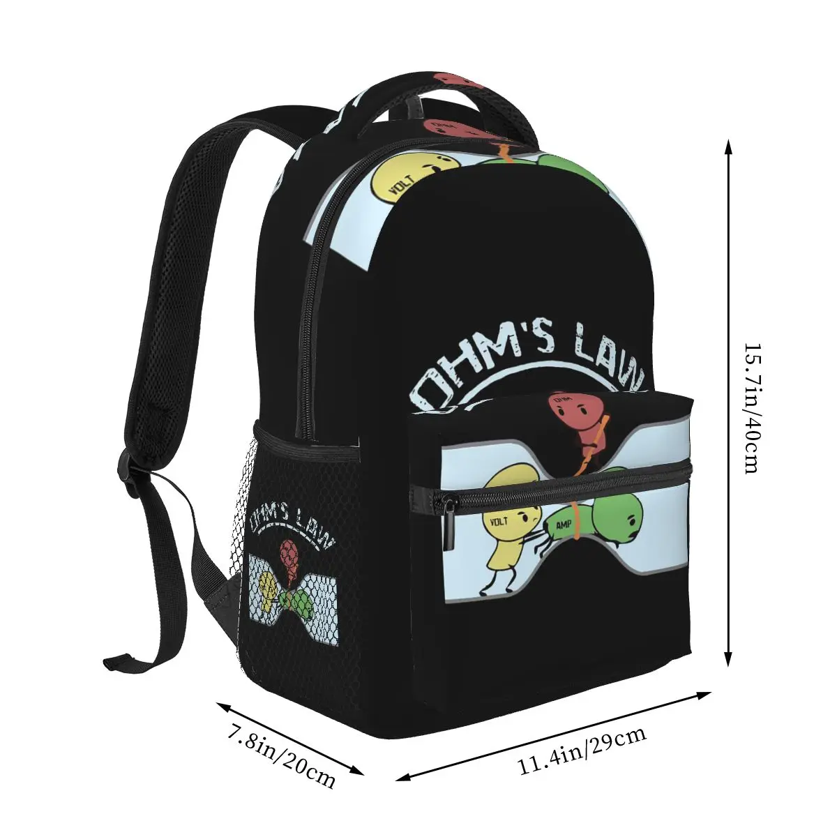 Electrical Engineer Ohm's Law Ohm Electronic Graphic Student Backpack School Bag Daypack for Men Women Bookbag Shoulder Bags