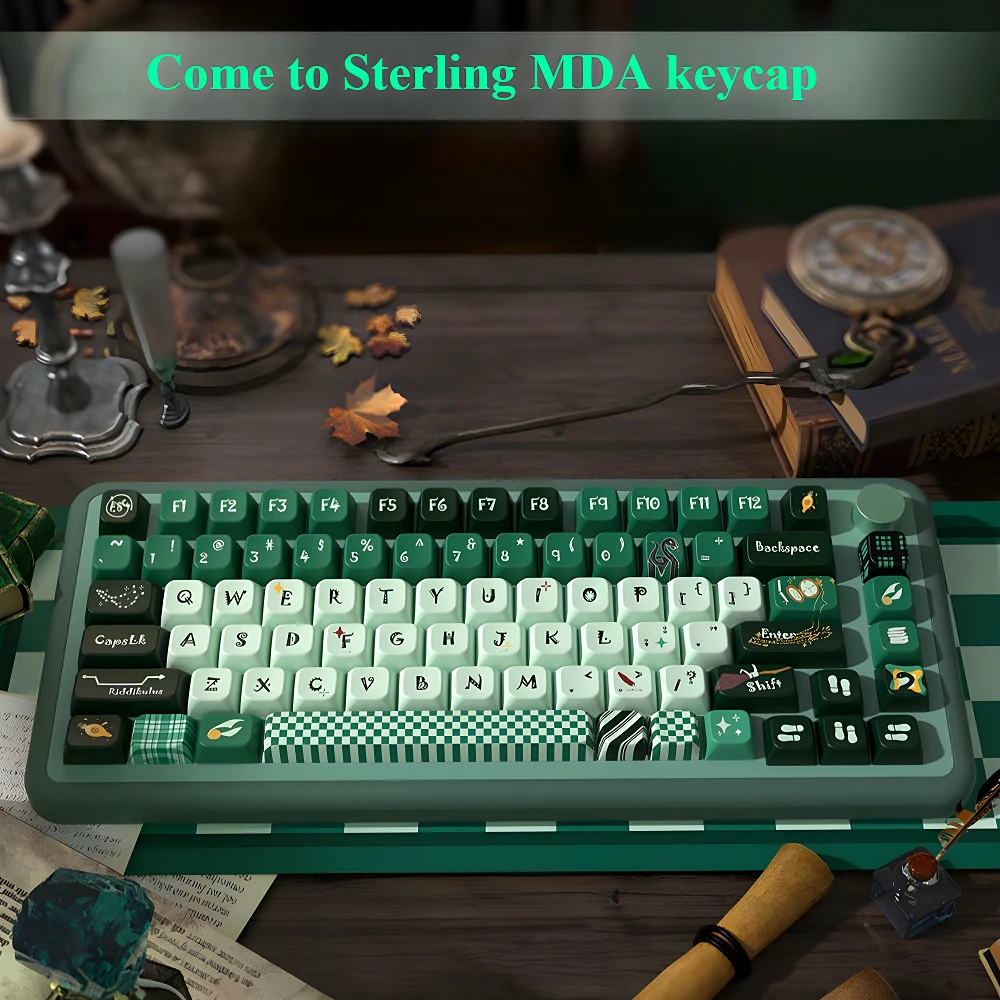 

Slater Green PBT Keycaps MDA Height Personalized Thermal Sublimation Suitable for 60/64/84/98/108 Mechanical Keyboards MX Switch