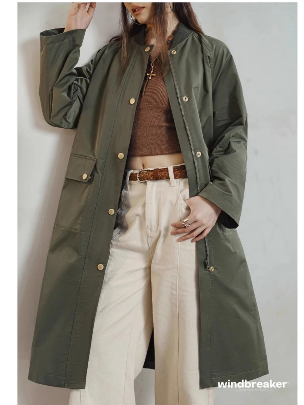 

2025 Spring and Autumn New Women's Windbreaker Loose Commuting Retro Workwear Windbreaker