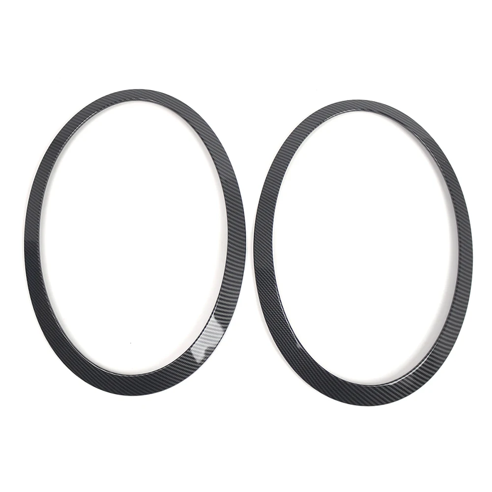 

2pcs For MINI For COOPER F55 F56 F57 BLACK HEADLIGHT TRIM RING LEFT+RIGHT SET NEW 51712355791 51712355798 Stylish Carbon Pattern