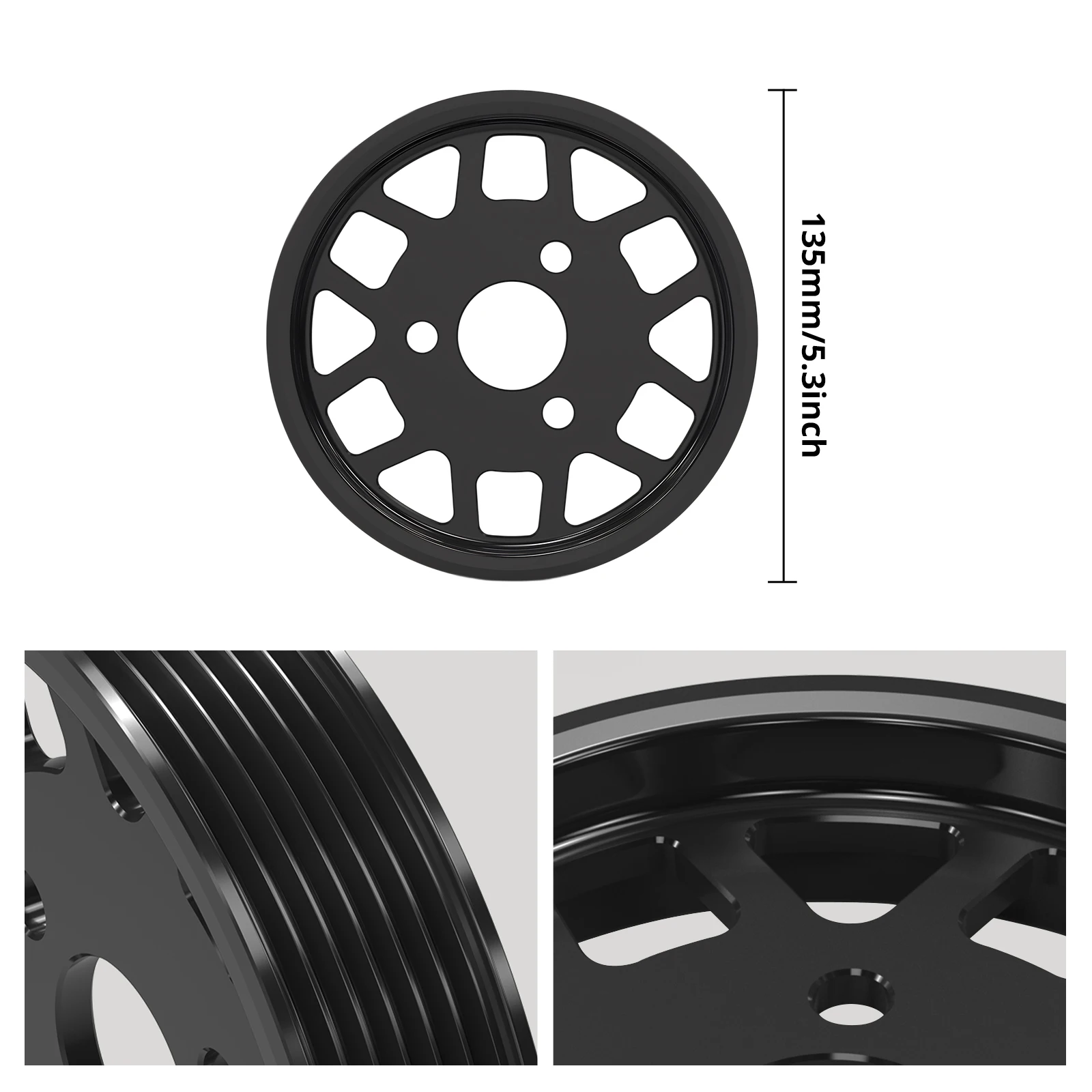 (EU-Lager) BEVINSEE Aluminium-Servolenkungsriemenscheibe für BMW E46 E36 E39 E38 E53 Z3 M52TU M54 Motor Ersatz für 32 42 1 740 858 – Detail 2