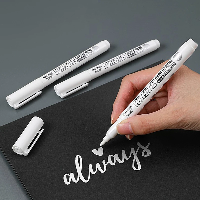 Witte Markeerstift Alcohol Verf Olieachtige Waterdichte Band Schilderij Graffiti Pennen Permanente Gel Pen Voor Stof Hout Leder Marker