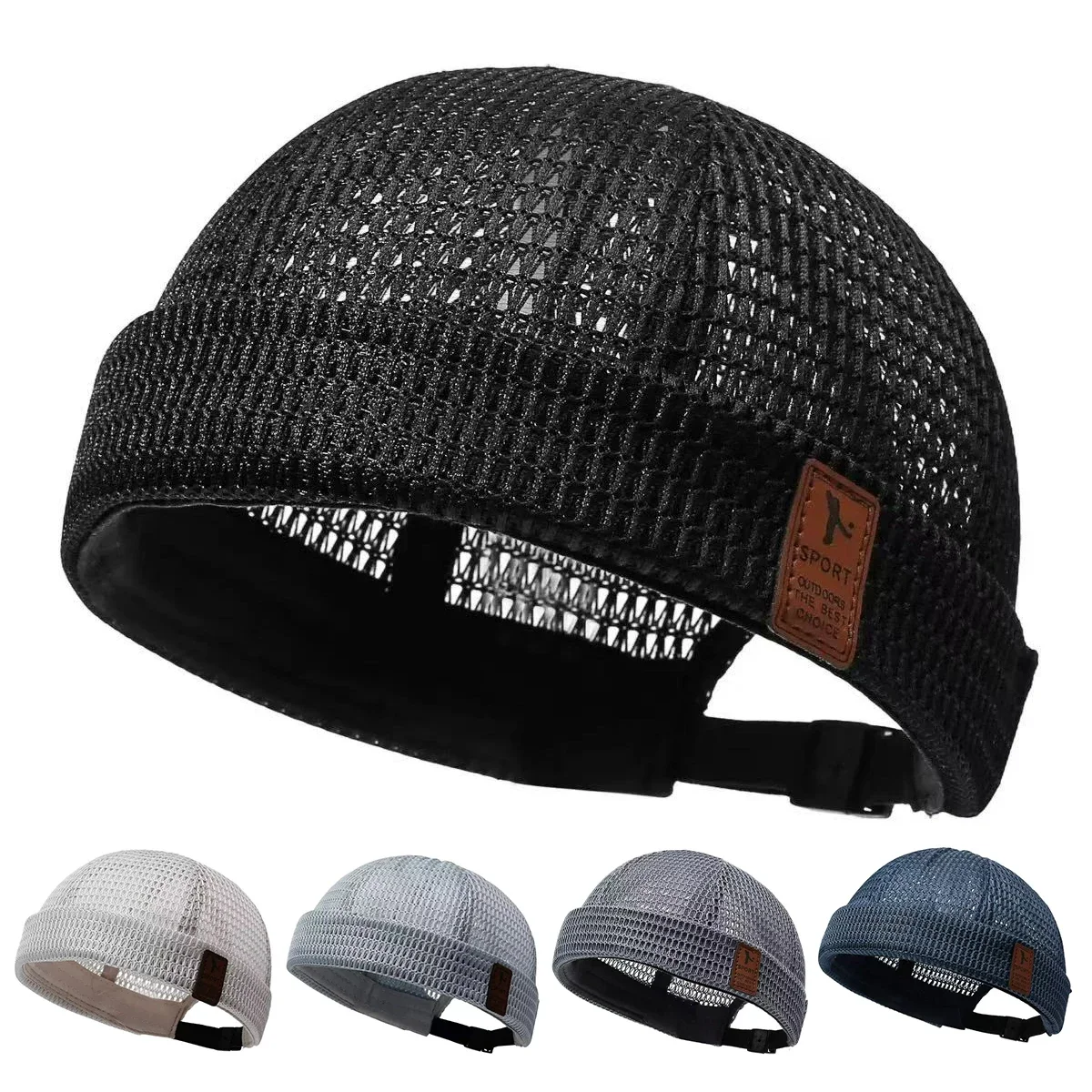 Unisex SPORT Letter Label Mesh Landlord Caps Spring and Summer Melon Skin Hats Literary Hip Hop Hat Painter Cap