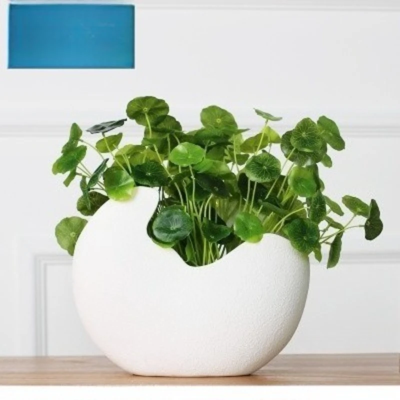 Nordic Modern Ceramic Vase White Eggshell Flower Holder Minimalist Home Decor