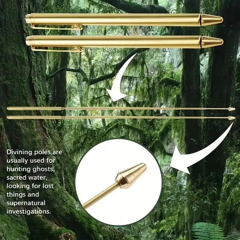Brass Stainless Steel Dowsing Rods Upgraded Flexible Rotation Tool Detect Golden, Water