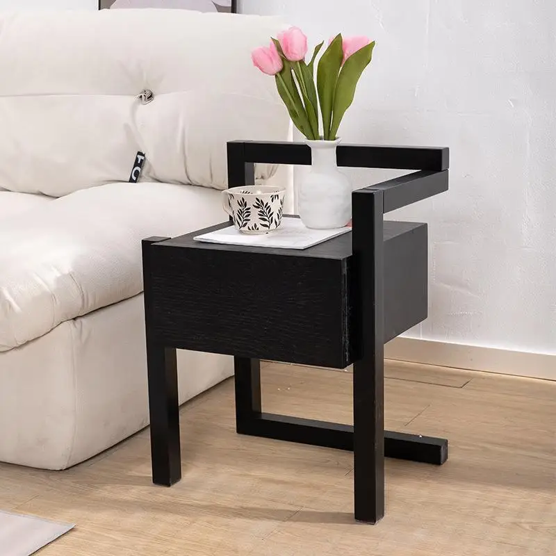 

New Solid Wood Nightstand: Ultra-Narrow Small Bedroom Storage Cabinet - Minimalist & Creative Side Table for Sofa