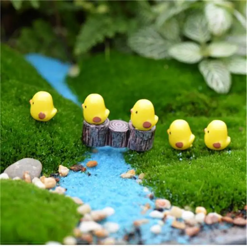 Mini Chicken Yellow Chick Cute Dollhouse PVC Decorative Micro Landscape Miniatures Gardening Ornaments Accessories Crafts