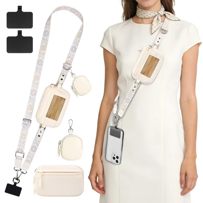 Multifunctional Trend Y2k Shoulder Bag Nylon Shoulder Strap Women's Crossbody Bag New Small Anti-lost Travel Key Bag Coin Wallet