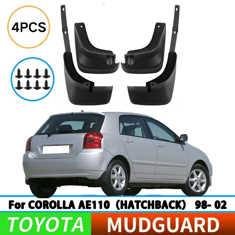 Suitable for Toyota Corolla AE110 Hatchback 1998-2002 front and rear wheel mudguards, tire mudguards, and splash guards.