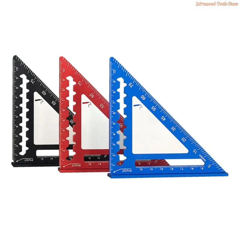 

4inch Aluminum Miter Triangle Ruler 45 Degree/90 Degree Woodworking Square W91B