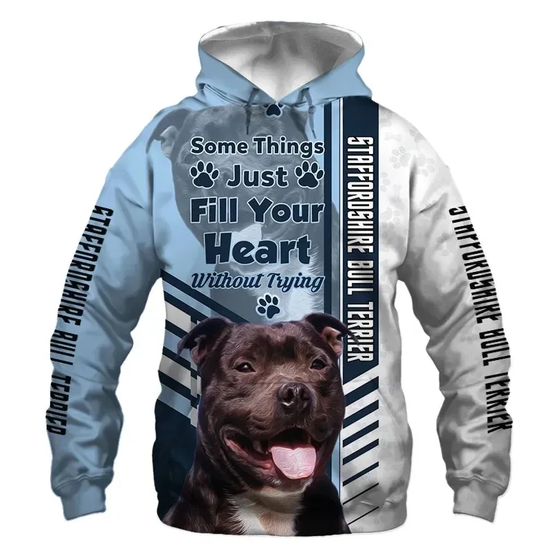 1 pieza personalizada su imagen 3D completamente estampado personalizado Pit Bull Terrier sudadera con capucha gráfica para hombres sudaderas de manga larga