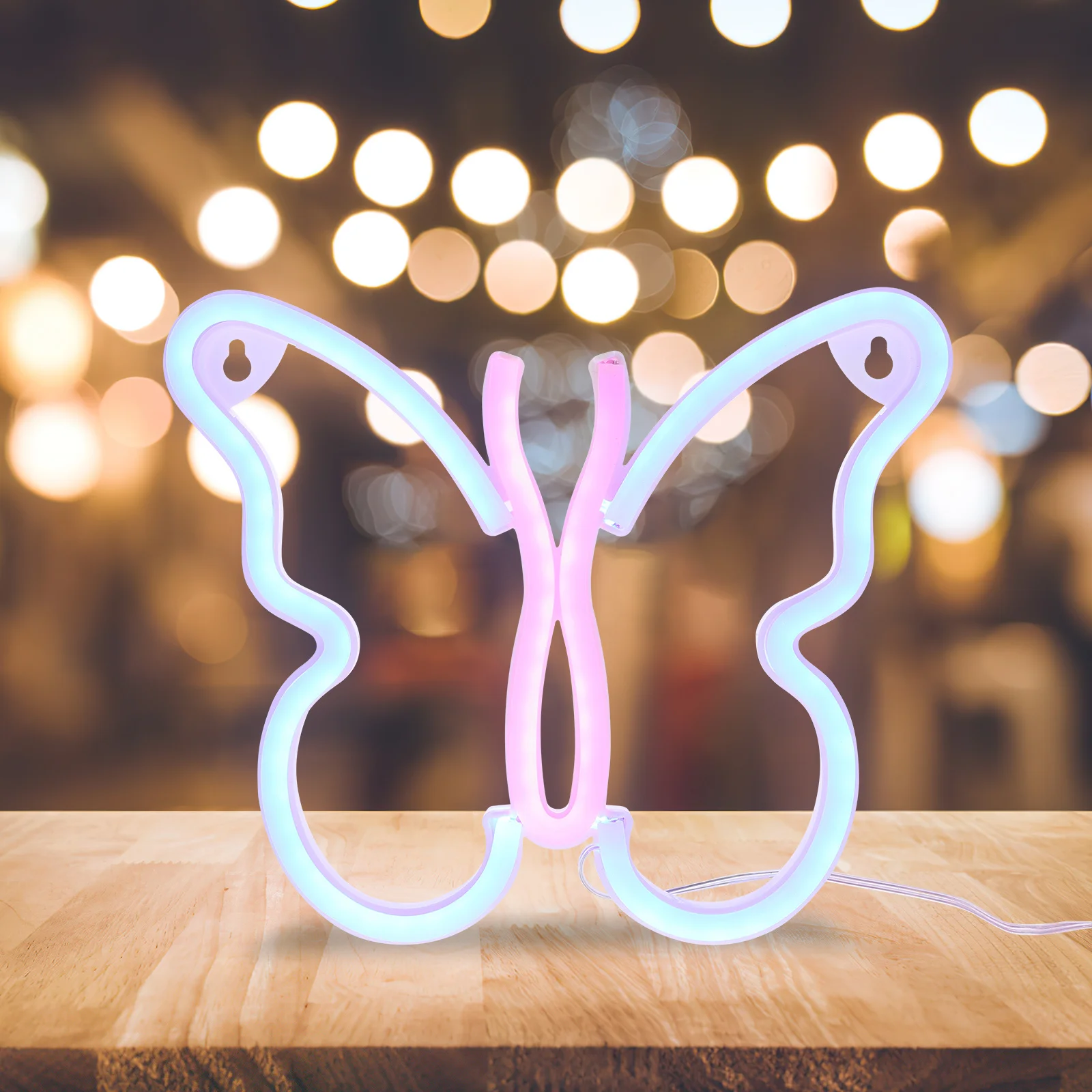 أضواء النيون علامات الإبداعية شكل فراشة مذهلة تأثير بصري LED مصباح لغرفة ديكور الحفلات والمناسبات الخاصة ضوء الليل #6