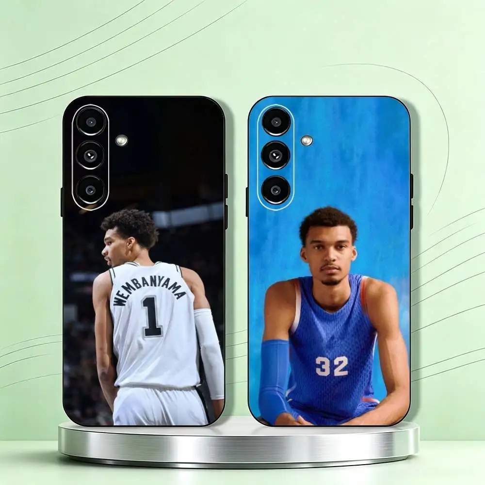 Victor-R Wembanyama Basketball  Phone Case Black Silicone Soft For Samsung Galaxy A73,A72,A71,A70,A53,A52,A51 Gift