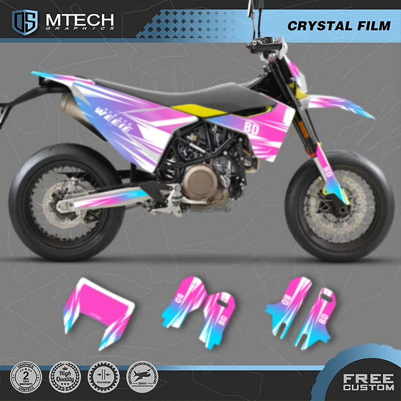 

DSMTECH Custom Team Graphics Decals Stickers Kits for Husqvarna 15-20 701 SUPERMOTO ENDURO 2015-2017 2018 2019 2020 015