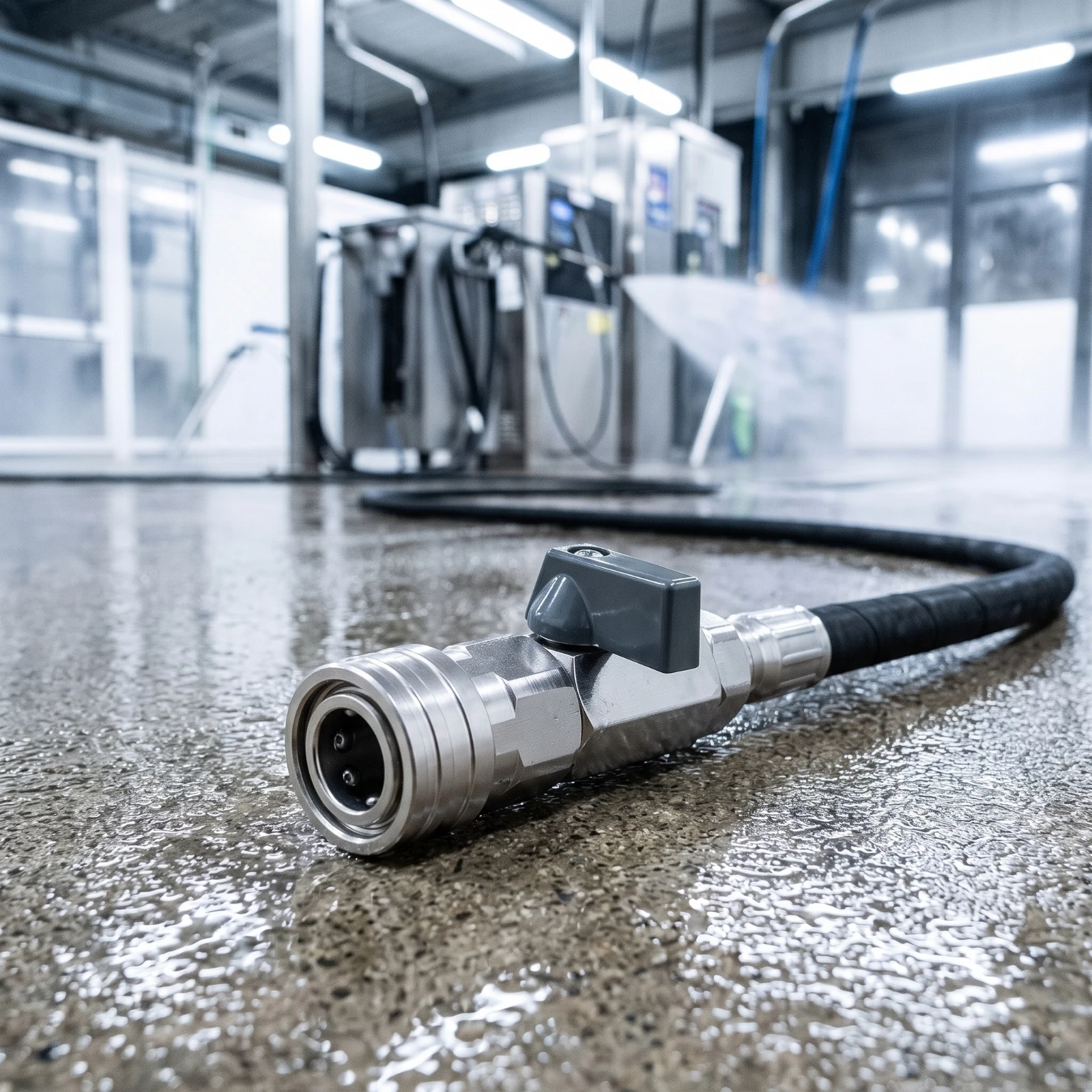 Inline Valve with Lever Handle Metal Quick-Connect Valve Hose Connector Easy to Use Non-Slip for Car Wash