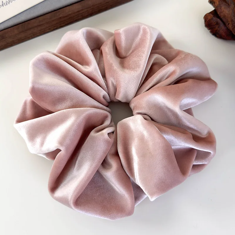 Retro Simple Velvet Large Hair Scrunchies Solid Color Headbands for Womes Girls Elegant Head Rope Rubber Bands Fashion Hair Ties