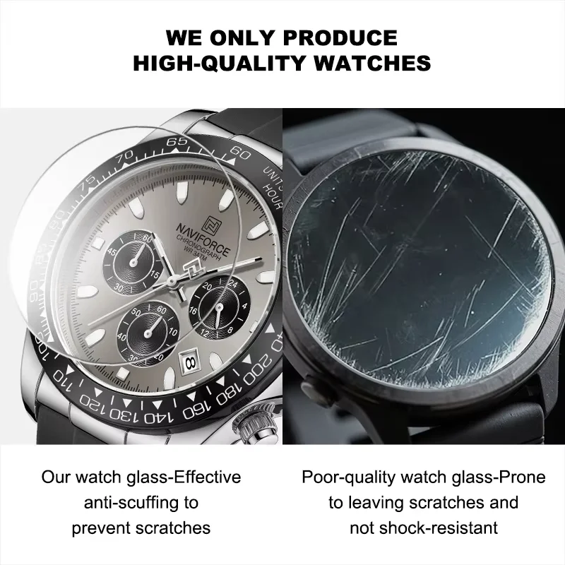NAVIFORCE Luxury Men\'s Watch Waterproof Sports Quartz Clock Silicone Strap Chronograph Luminous Wristwatches Relogio Masculino