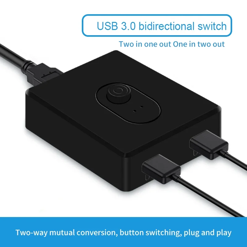 USB 2.0 3.0 Switch Selector 2 In 1 Out USB Two-way Sharing Switch Adapter Suitable  For PC Laptop Keyboard Mouse Controller Hub