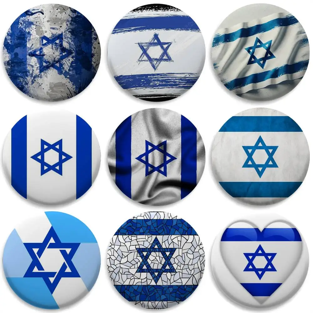 

Israel Flag Map Logo Badges Round Exquisite Badge Brooches Creative Pins For Clothes Hat Backpack Gift Accessories