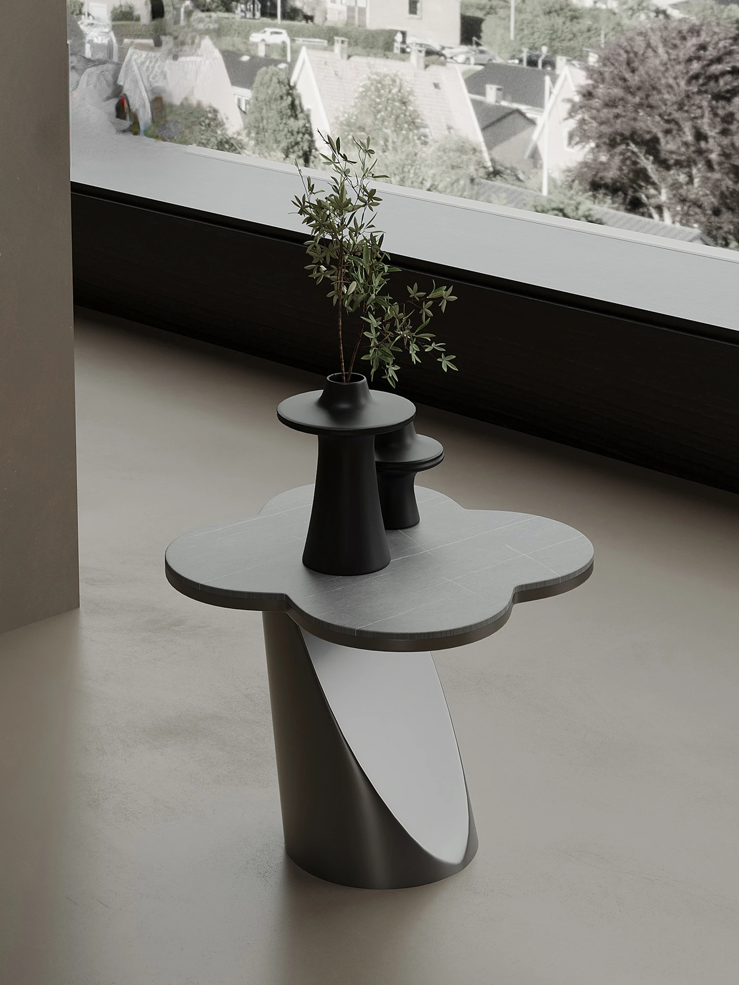 Table Designer Creative Petals Corner Table Special-Shaped Small Apartment Household Stainless Steel Small Coffee Table