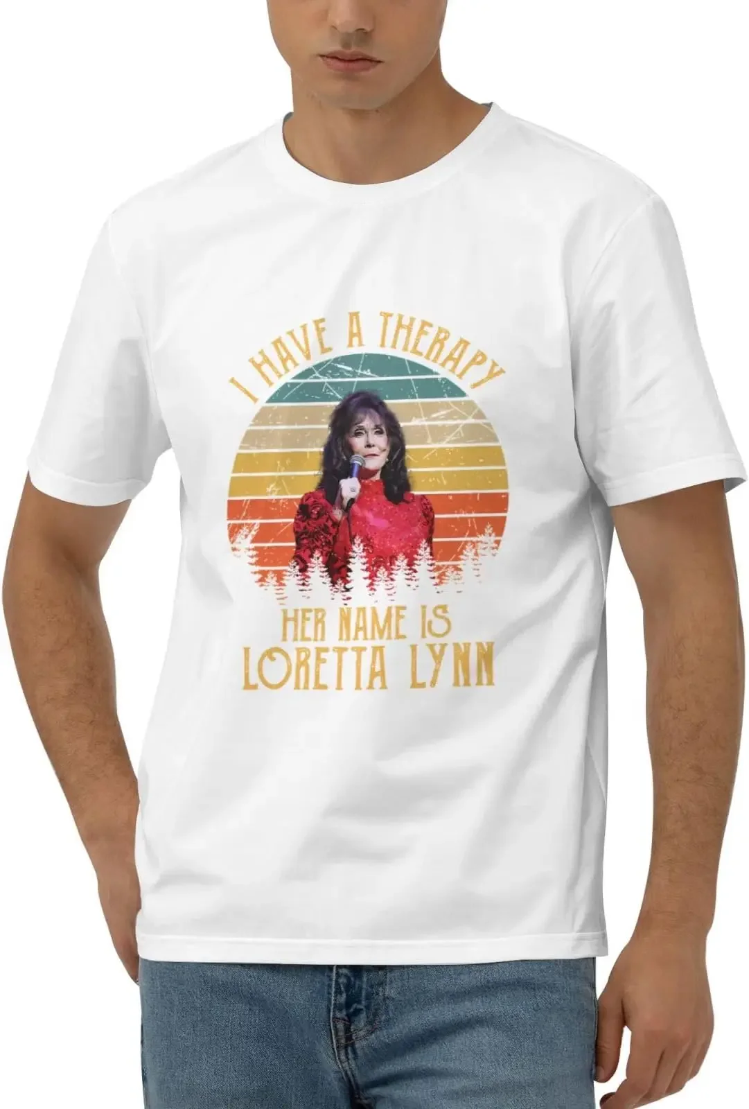 Loretta Music Lynn Shirts for Men Short Sleeve Cotton Tshirts Tees High Quality 100%Cotton Short Sleeve