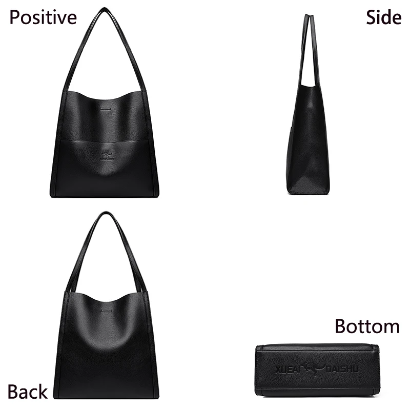 2024 New Genuine Brand Women\'s Bucket Bag High Quality Soft Leather Women Handbag Fashion Retro Female Shopping Bags Wallet Sac