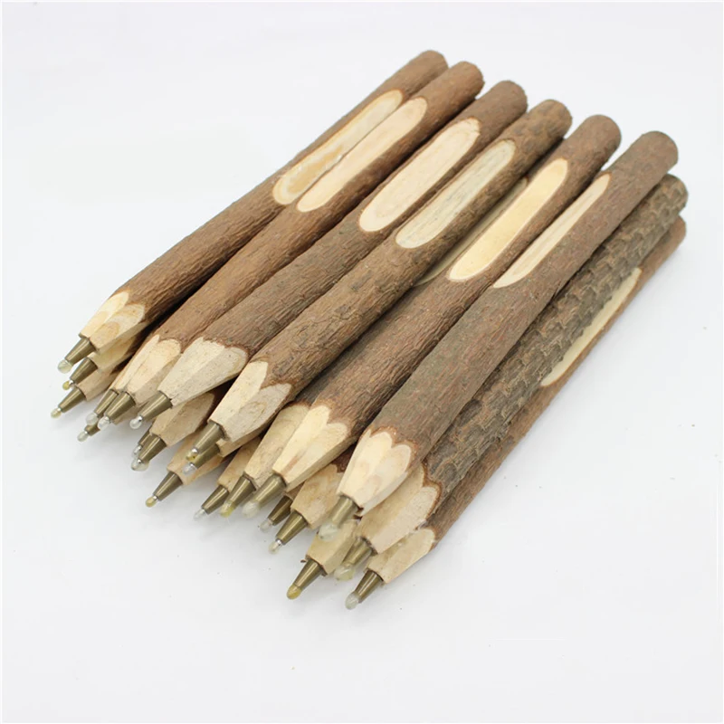 5 PCs/Pack Environmentally Friendly Wooden Ballpoint Pen Graphite Pencils Personality Overvalue  Stationary School Writing Tool