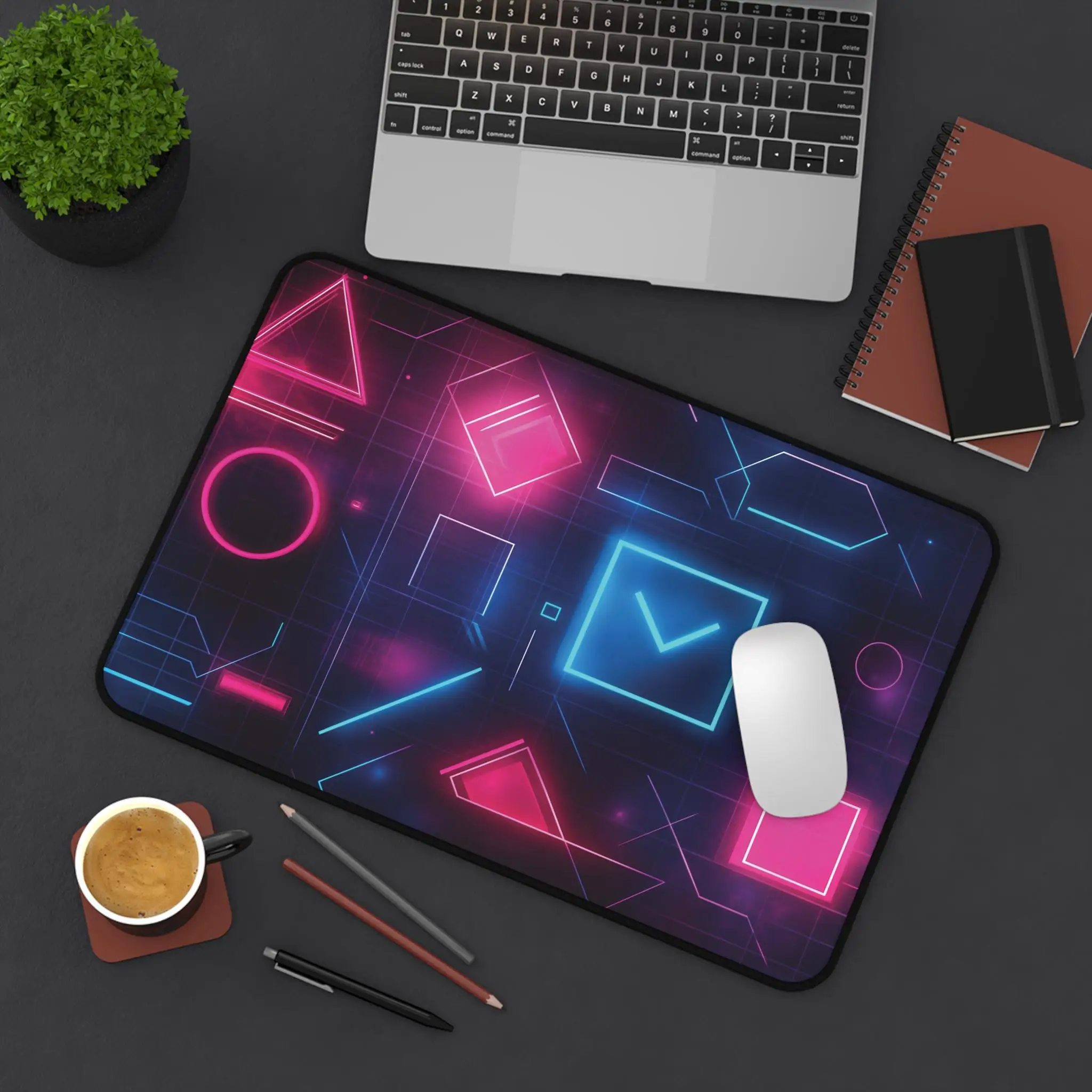 

Neon Geometric Art Gaming Desk Mat,Non-slip and Waterproof Gaming Mousepad,Minimalist Office Decor Mat,Perfect Gift for Friends.