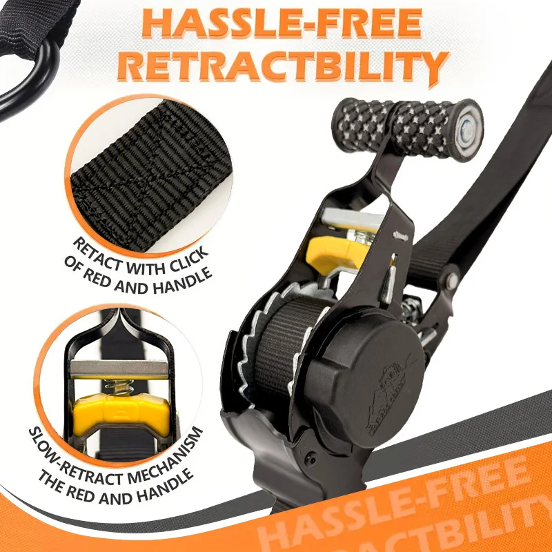 Automatic telescopic tensioner. Automatic cargo binding ratchet