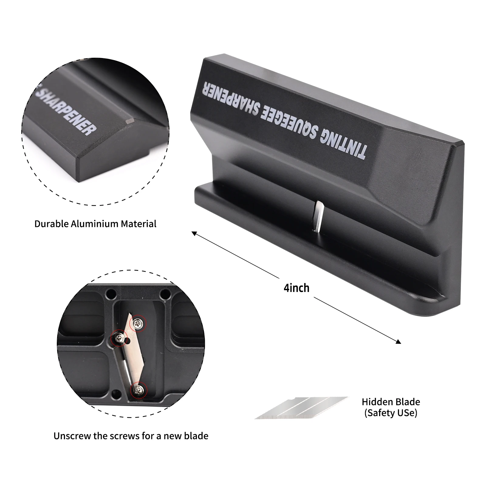 EHDIS Plastic Scraper Edge Trimming Skiving Knife Tool Car Film Tint Squeegee Sharpener Hard Card Tool Skiving Knife Cutter ﻿