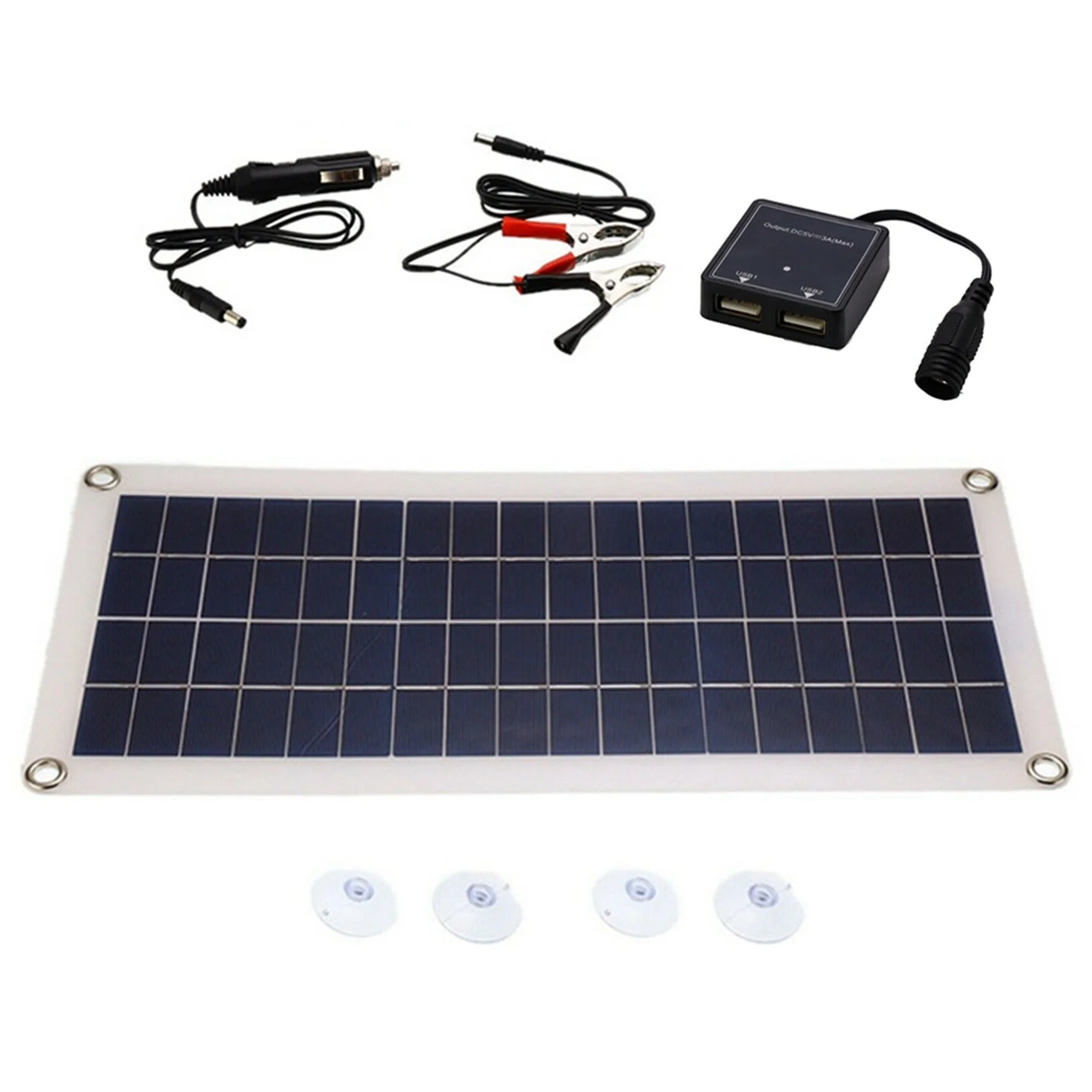 

N84R 2X 8W 12V Dual USB/DC Flexible Solar Panel Efficient Car Battery Charge Camping