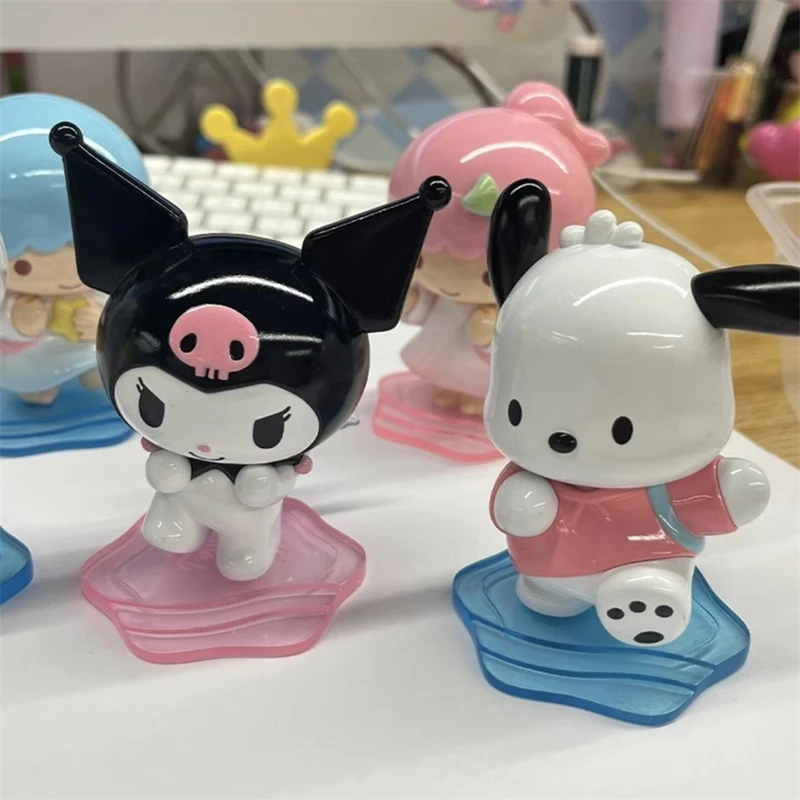 Cute Characters Kuromi Pochacco Cinnamoroll MyMelody PomPomPurin LALA KIKI Action Figure Toys Doll Kids Girls Christmas Gifts