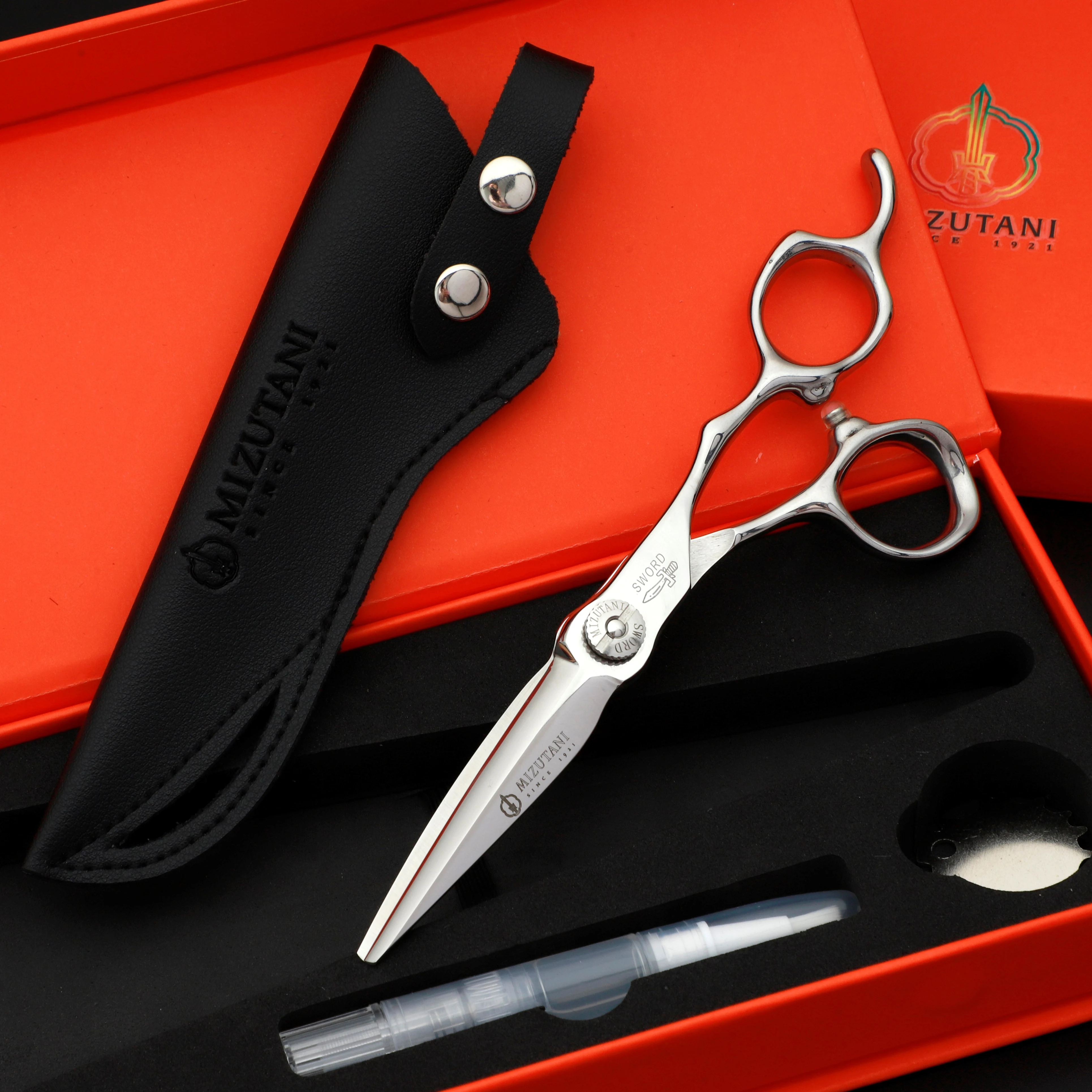 MIZUTANI-profissional cabeleireiro tesoura, barbeiro tesoura, máquina de corte do cabelo, material VG10, 6,0"