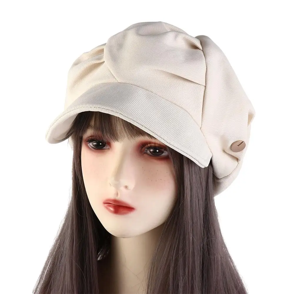 Boina plisada informal Harajuku, gorra Y2K Newsboy, sombrero de pintor de nube, gorra octogonal, gorra octogonal plisada, ropa de calle